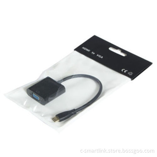 Micro HDMI cable connect to VGA, convert digital video to analog video on VGA monitors